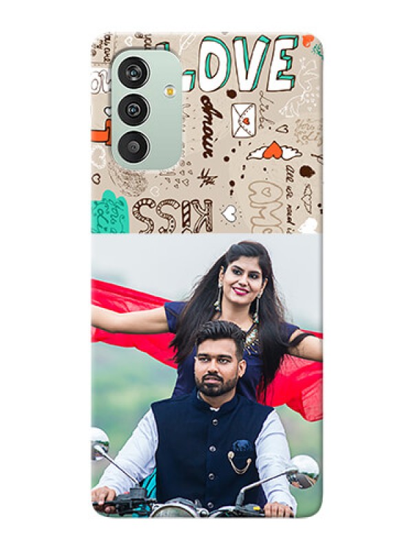 Custom Galaxy F13 Personalised mobile covers: Love Doodle Pattern 