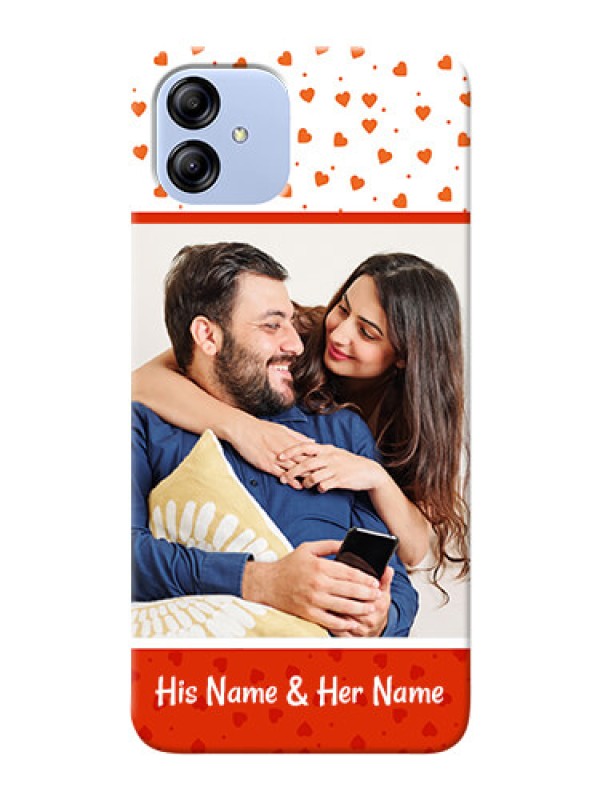 Custom Galaxy F14 5G Phone Back Covers: Orange Love Symbol Design