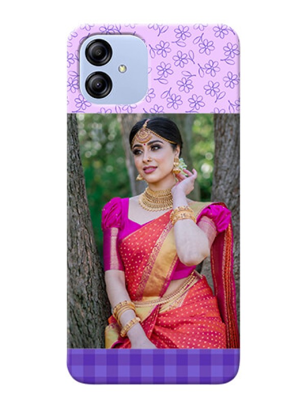 Custom Galaxy F14 5G Mobile Cases: Purple Floral Design