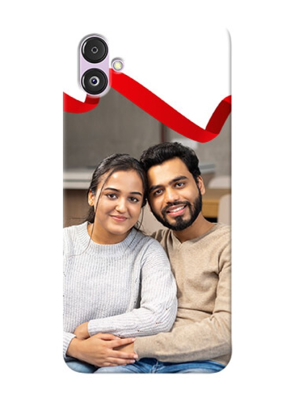 Custom Galaxy F14 5G custom phone cases: Red Ribbon Frame Design