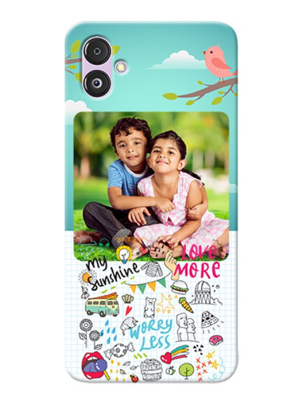 Custom Galaxy F14 5G phone cases online: Doodle love Design