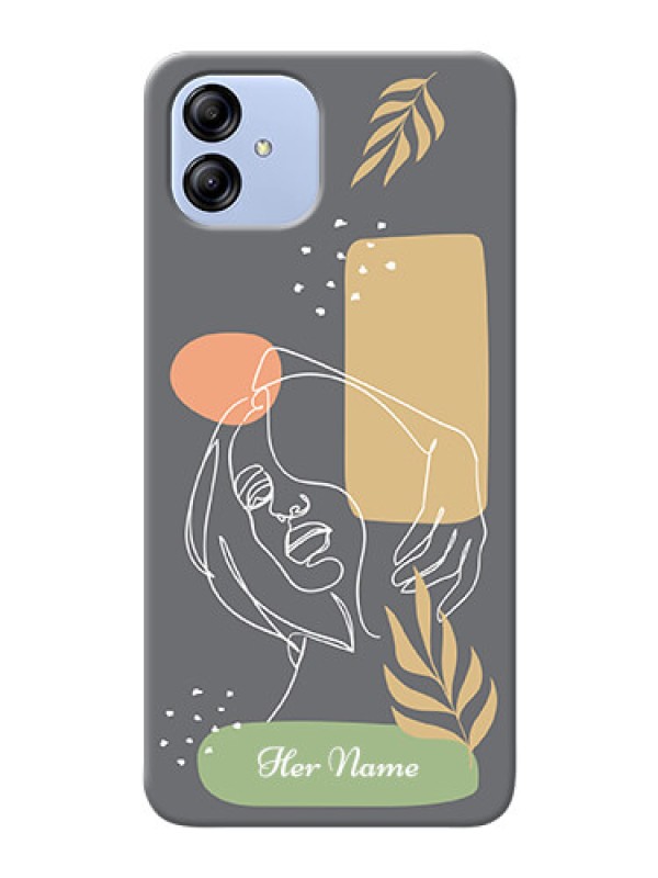 Custom Galaxy F14 5G Phone Back Covers: Gazing Woman line art Design