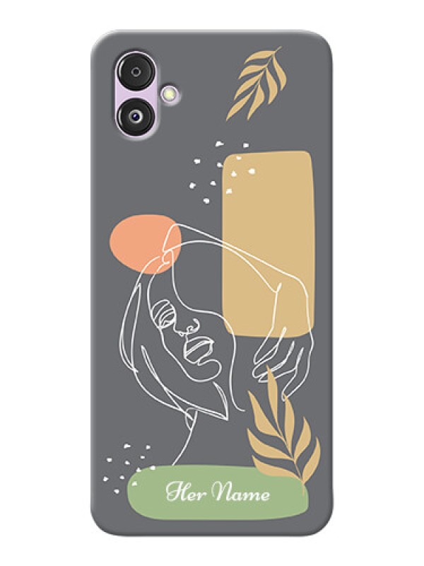 Custom Galaxy F14 5G Phone Back Covers: Gazing Woman line art Design