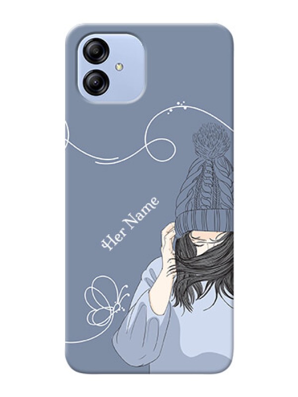Custom Galaxy F14 5G Custom Mobile Case with Girl in winter outfit Design