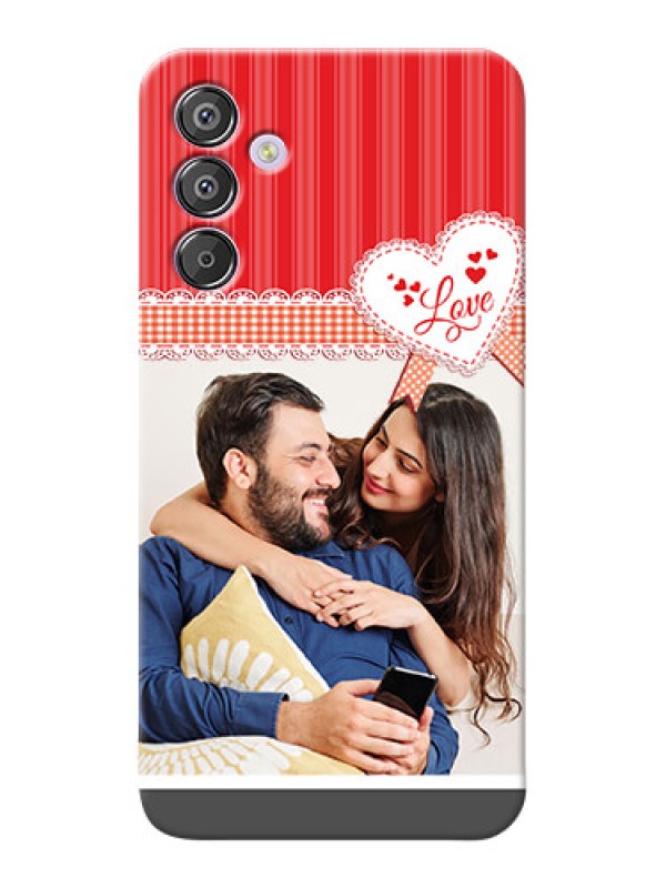 Custom Galaxy F15 5G phone cases online: Red Love Pattern Design