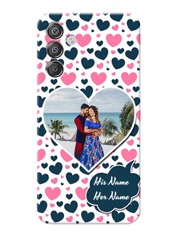 Custom Galaxy F15 5G Mobile Covers Online: Pink & Blue Heart Design