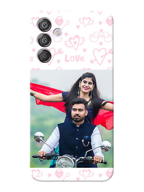 Custom Galaxy F15 5G personalized phone covers: Pink Flying Heart Design