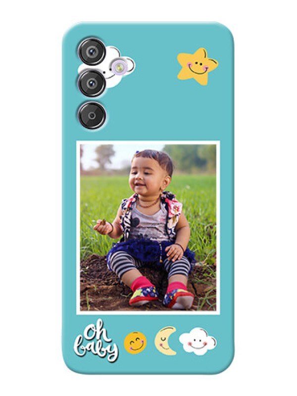 Custom Galaxy F15 5G Personalised Phone Cases: Smiley Kids Stars Design