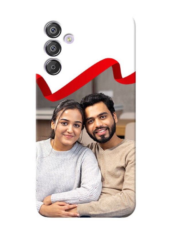 Custom Galaxy F15 5G custom phone cases: Red Ribbon Frame Design