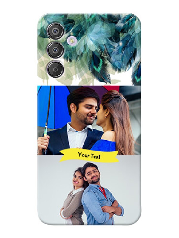 Custom Galaxy F15 5G Phone Cases: Image with Boho Peacock Feather Design