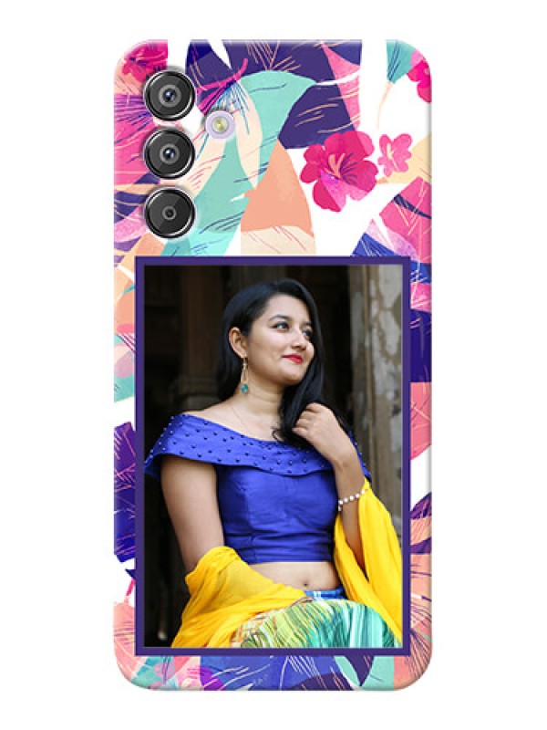 Custom Galaxy F15 5G Personalised Phone Cases: Abstract Floral Design