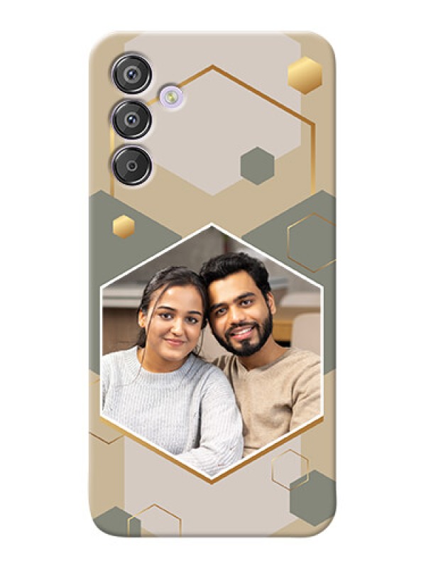 Custom Galaxy F15 5G Photo Printing on Case with Stylish Hexagon Pattern Design