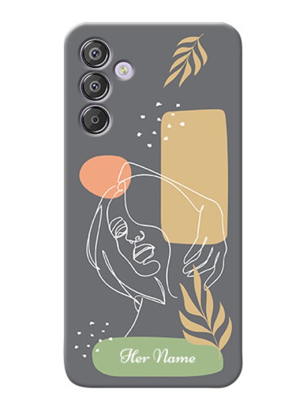 Custom Galaxy F15 5G Custom Phone Case with Gazing Woman line art Design