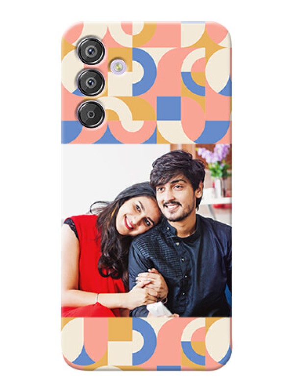 Custom Galaxy F15 5G Photo Printing on Case with Semiwithcircle Maze Pattern Design