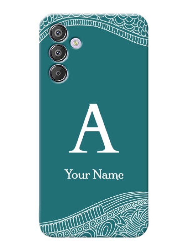 Custom Galaxy F15 5G Personalized Phone Case with line art pattern with custom name Design