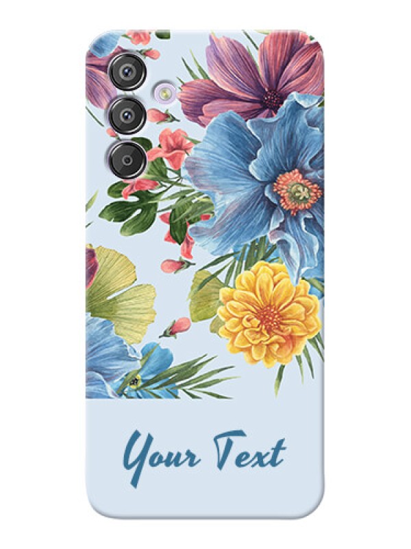 Custom Galaxy F15 5G Custom Mobile Case with Stunning Watercolored Flowers Painting Design