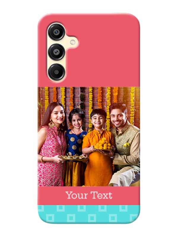 Custom Galaxy F16 5G Mobile Back Covers: Peach And Blue Color Design