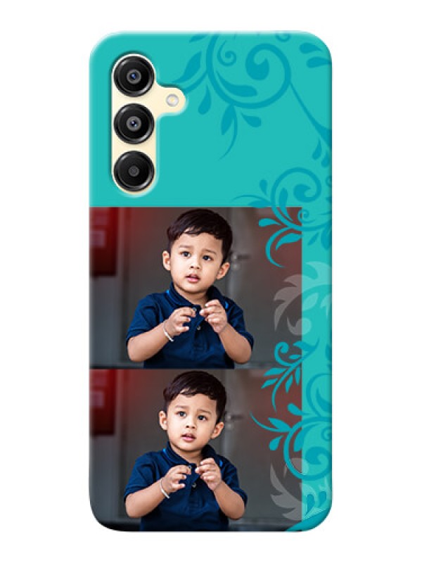 Custom Galaxy F16 5G Mobile Cases with Photo and Green Floral Design