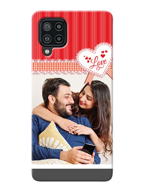 Custom Galaxy F22 phone cases online: Red Love Pattern Design