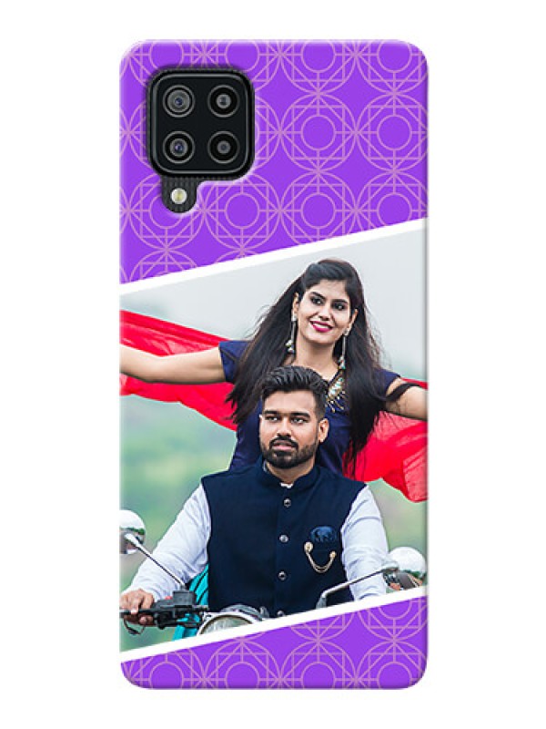 Custom Galaxy F22 mobile back covers online: violet Pattern Design
