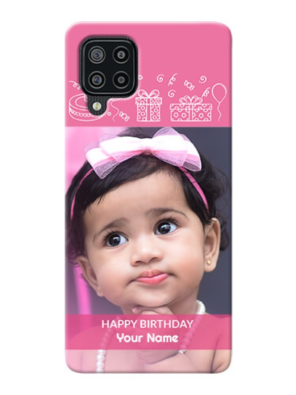 Custom Galaxy F22 Custom Mobile Cover with Birthday Line Art Design