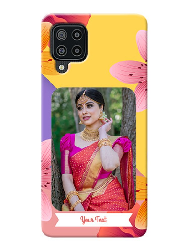 Custom Galaxy F22 Mobile Covers: 3 Image With Vintage Floral Design