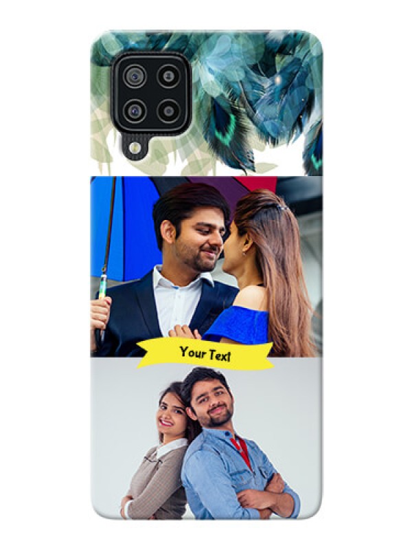 Custom Galaxy F22 Phone Cases: Image with Boho Peacock Feather Design