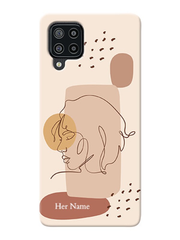 Custom Galaxy F22 Custom Phone Covers: Calm Woman line art Design