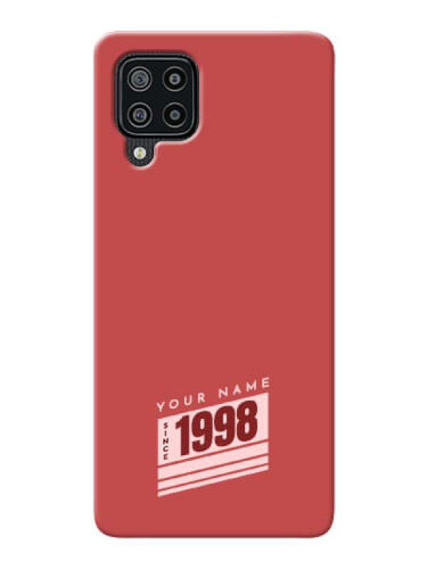 Custom Galaxy F22 Phone Back Covers: Red custom year of birth Design