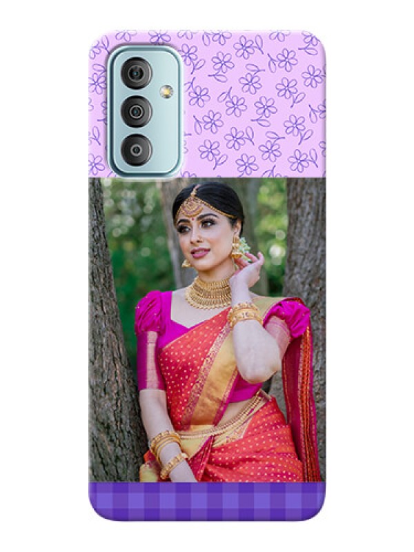 Custom Galaxy F23 Mobile Cases: Purple Floral Design