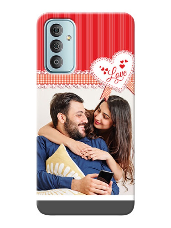 Custom Galaxy F23 phone cases online: Red Love Pattern Design