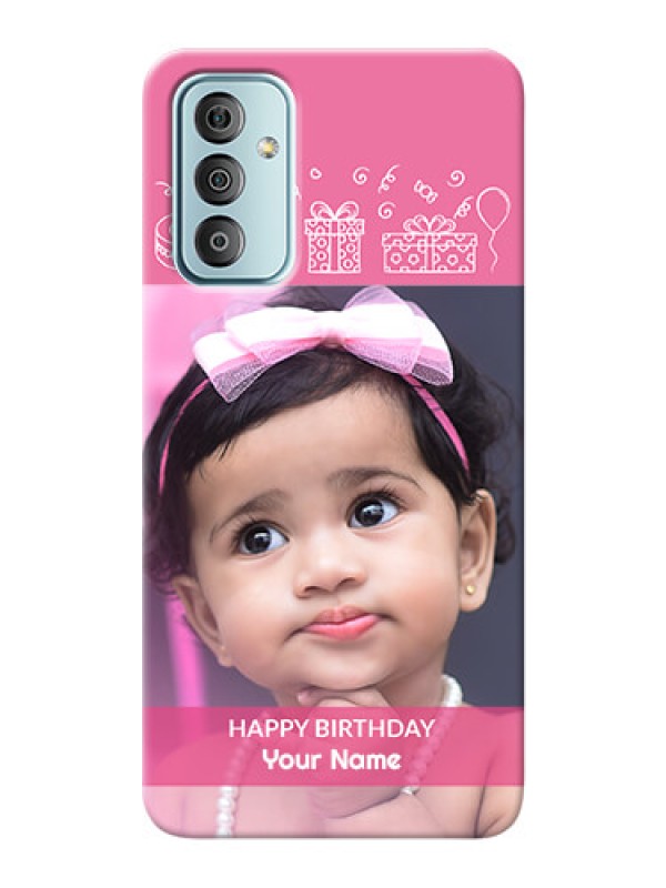 Custom Galaxy F23 Custom Mobile Cover with Birthday Line Art Design