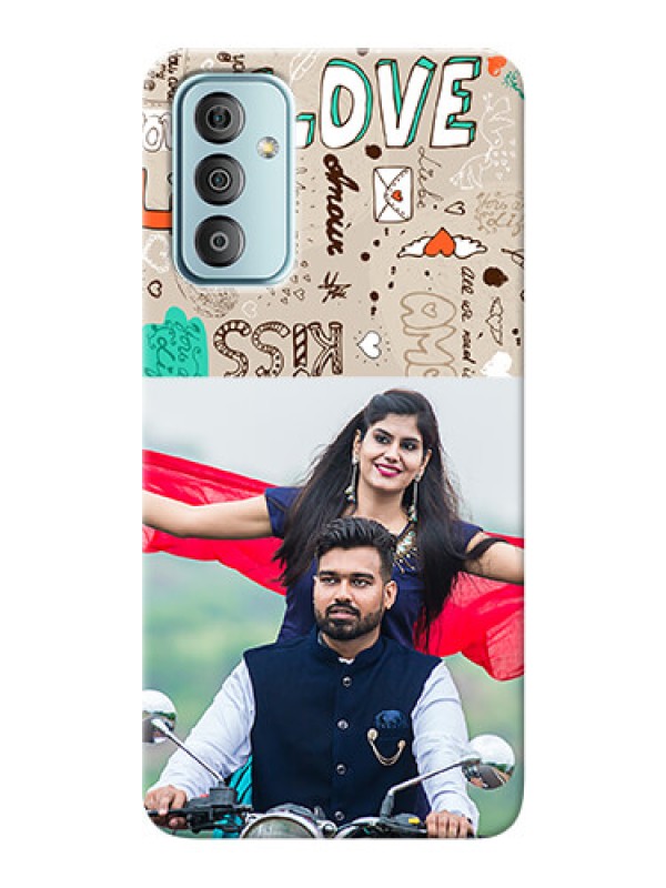 Custom Galaxy F23 Personalised mobile covers: Love Doodle Pattern 