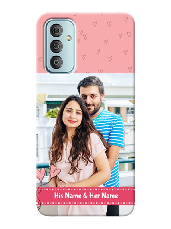 Custom Galaxy F23 phone back covers: Love Design Peach Color