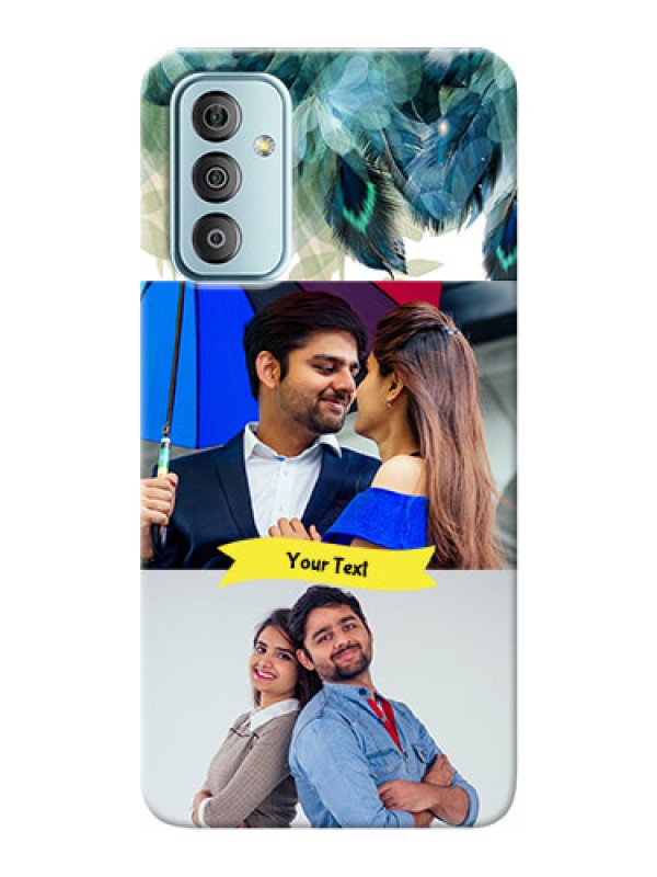 Custom Galaxy F23 Phone Cases: Image with Boho Peacock Feather Design