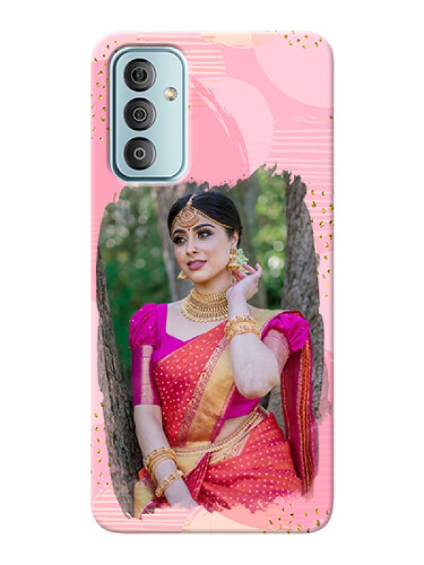 Custom Galaxy F23 Phone Covers for Girls: Gold Glitter Splash Design