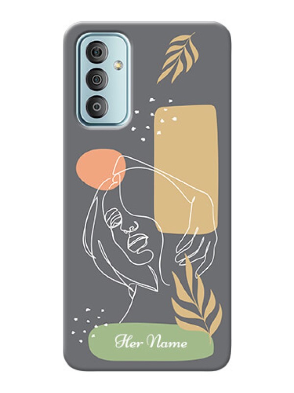 Custom Galaxy F23 Phone Back Covers: Gazing Woman line art Design