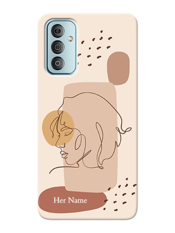 Custom Galaxy F23 Custom Phone Covers: Calm Woman line art Design