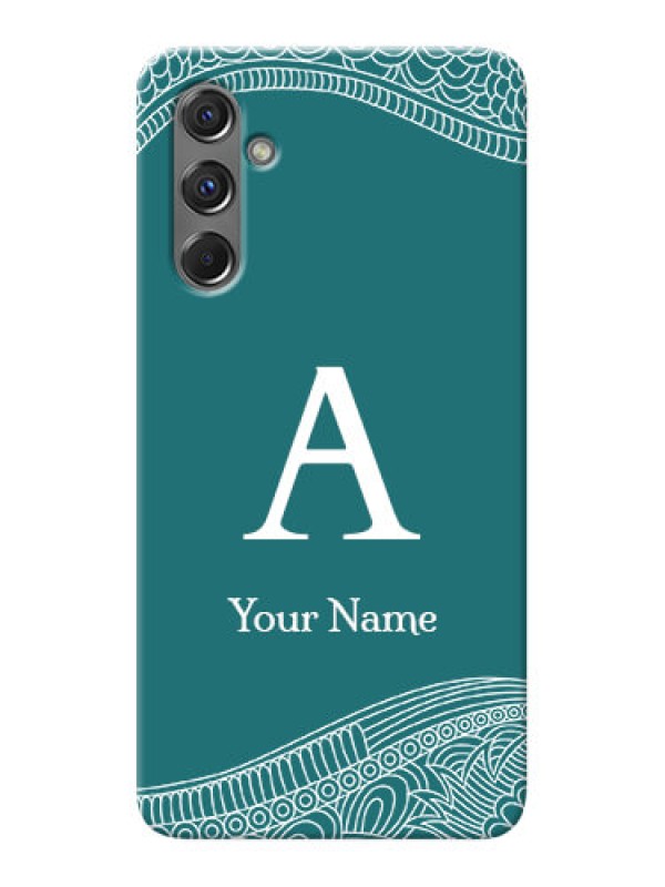 Custom Galaxy F34 5G Personalized Phone Case with line art pattern with custom name Design
