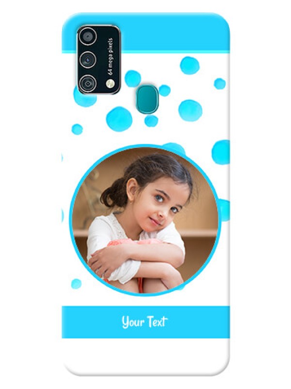 Custom Samsung Galaxy F41 Custom Phone Covers: Blue Bubbles Pattern Design