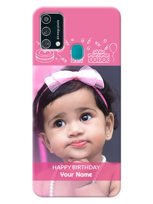 Custom Samsung Galaxy F41 Custom Mobile Cover with Birthday Line Art Design