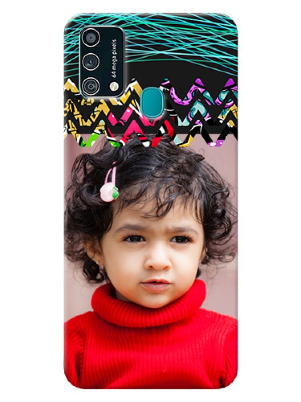 Custom Samsung Galaxy F41 personalized phone covers: Neon Abstract Design