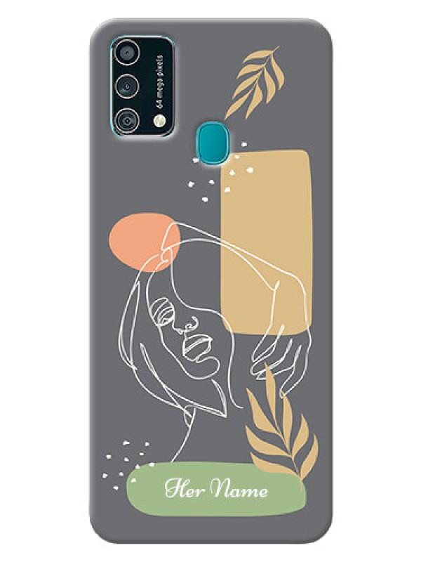 Custom Galaxy F41 Phone Back Covers: Gazing Woman line art Design
