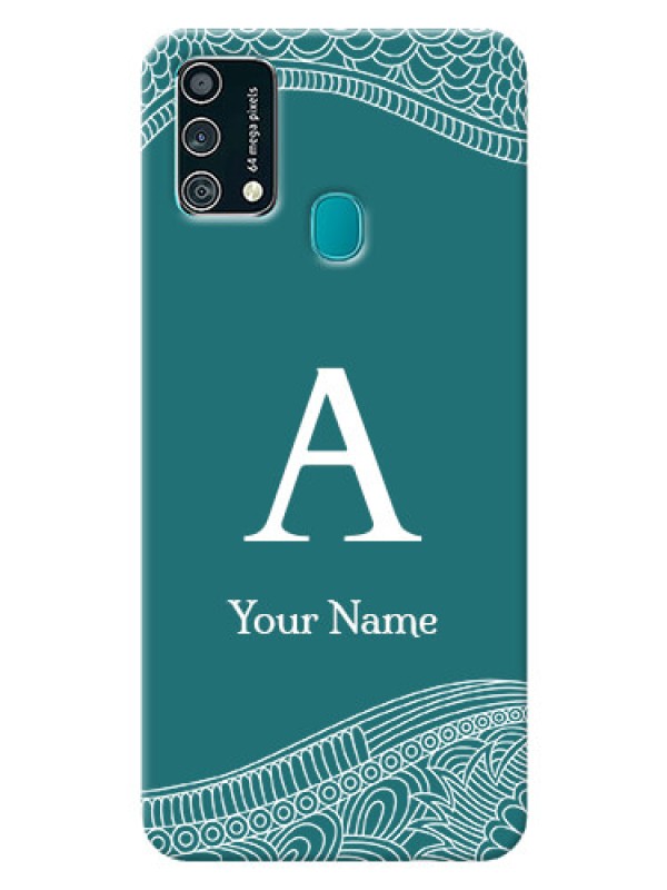 Custom Galaxy F41 Mobile Back Covers: line art pattern with custom name Design