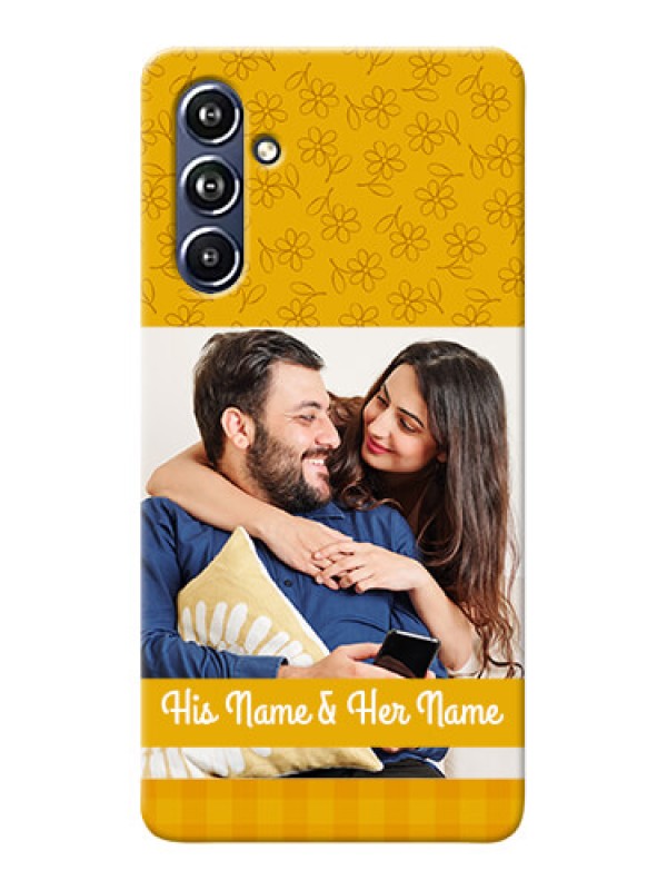 Custom Galaxy F54 5G mobile phone covers: Yellow Floral Design