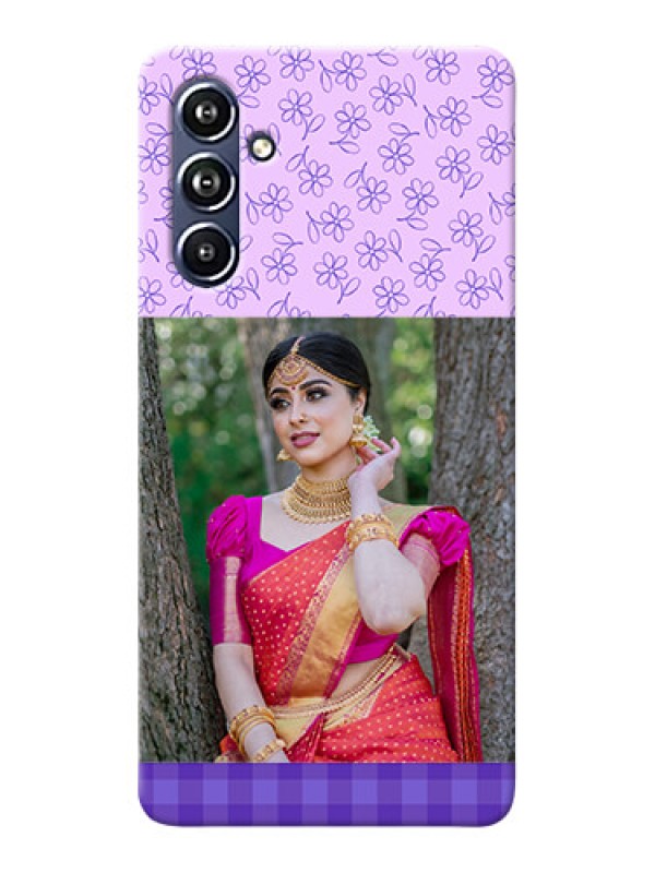 Custom Galaxy F54 5G Mobile Cases: Purple Floral Design