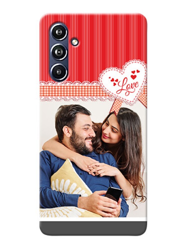 Custom Galaxy F54 5G phone cases online: Red Love Pattern Design