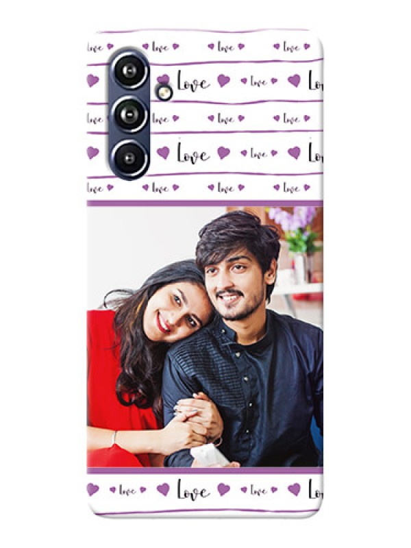Custom Galaxy F54 5G Mobile Back Covers: Couples Heart Design