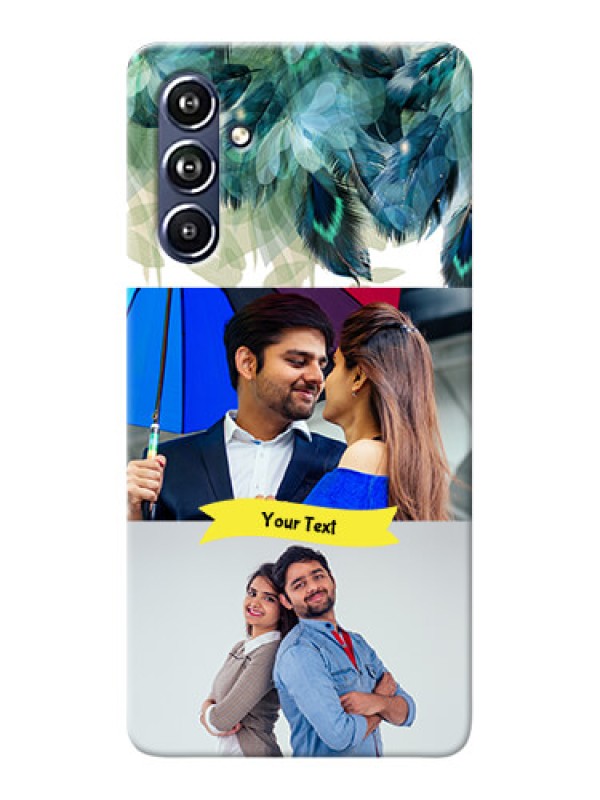 Custom Galaxy F54 5G Phone Cases: Image with Boho Peacock Feather Design