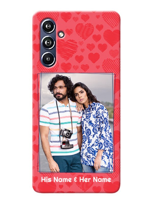 Custom Galaxy F54 5G Mobile Back Covers: with Red Heart Symbols Design